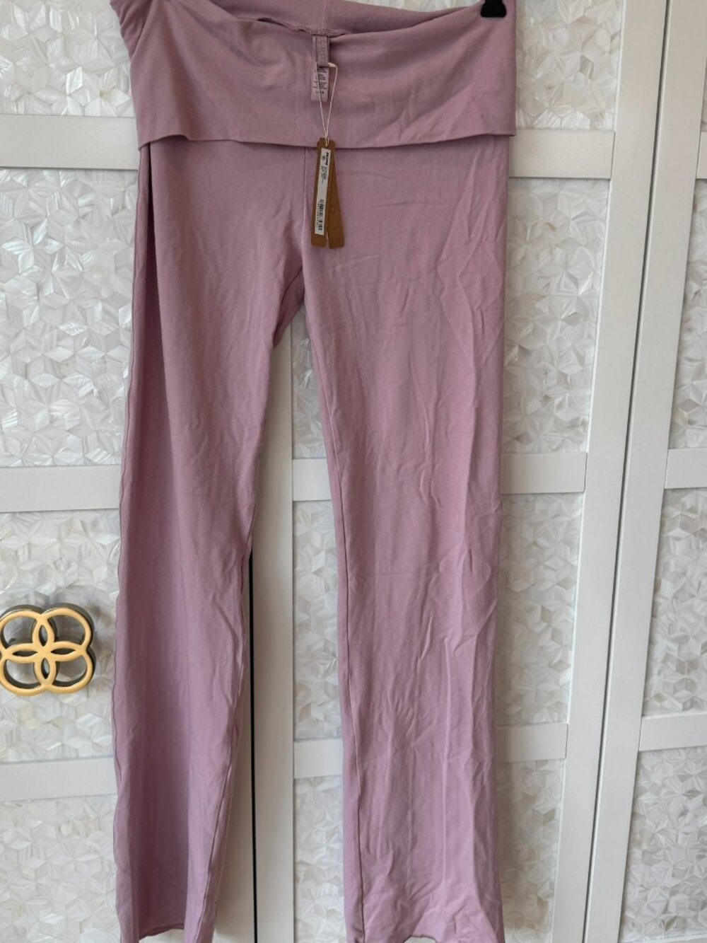 NWT Skims Cotton Jersey Foldover Flare Pants in Dusk Size Large
